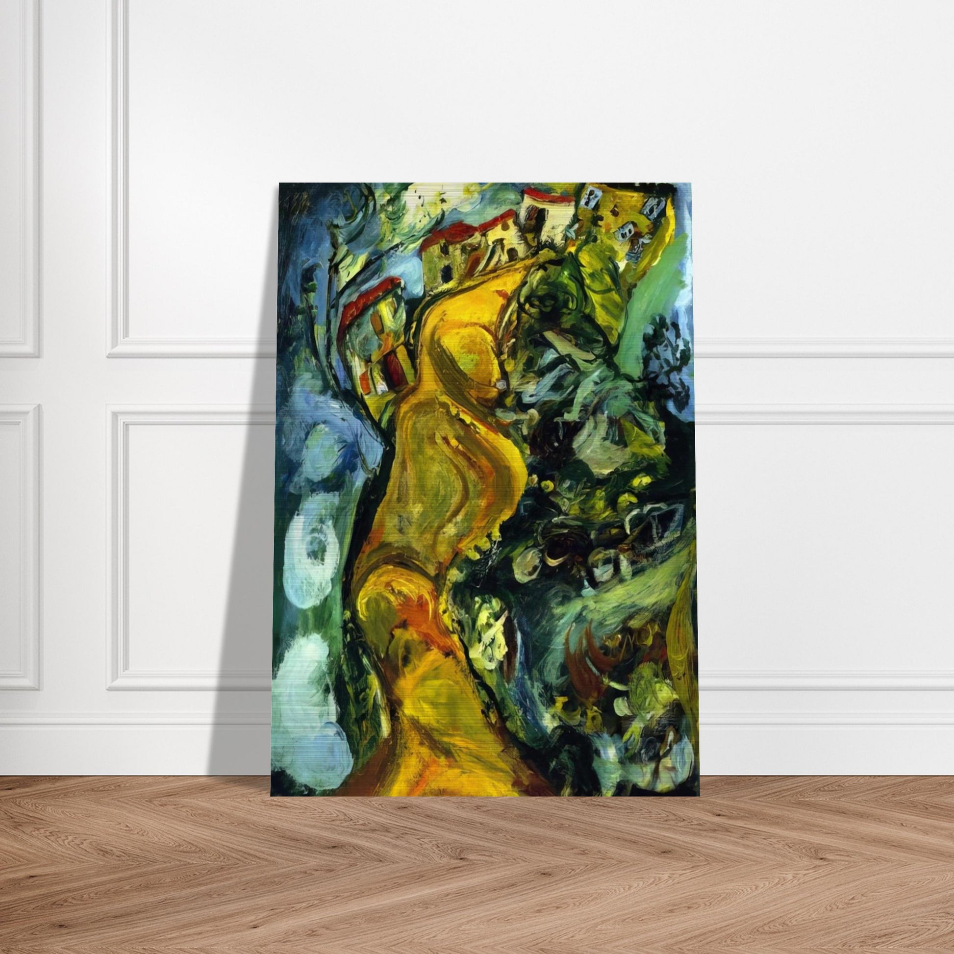 STREET AT CAGNES 1923 - Chaim Soutine Brushed Aluminum Print - 70x100 cm / 28x40 inches | Chaim Soutine Aluminum Print | Chaim Soutine Prints