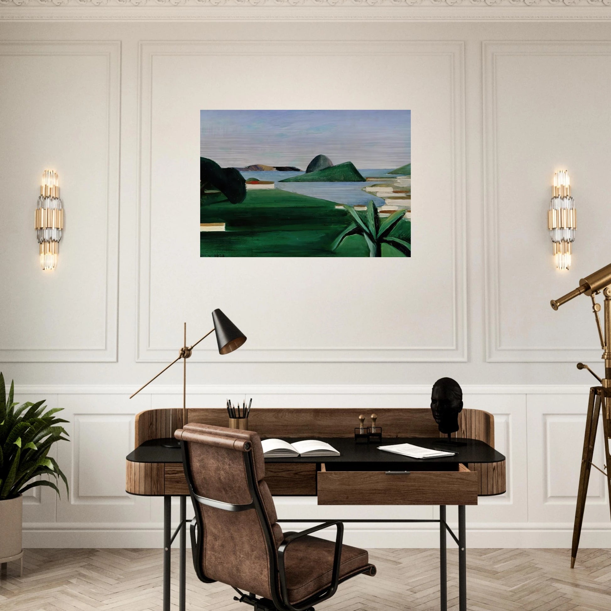 Rio de Janeiro - Tarsila do Amaral Brushed Aluminum Print - 70x100 cm / 28x40 inches | Tarsila do Amaral Aluminum Print | Tarsila do Amaral Prints
