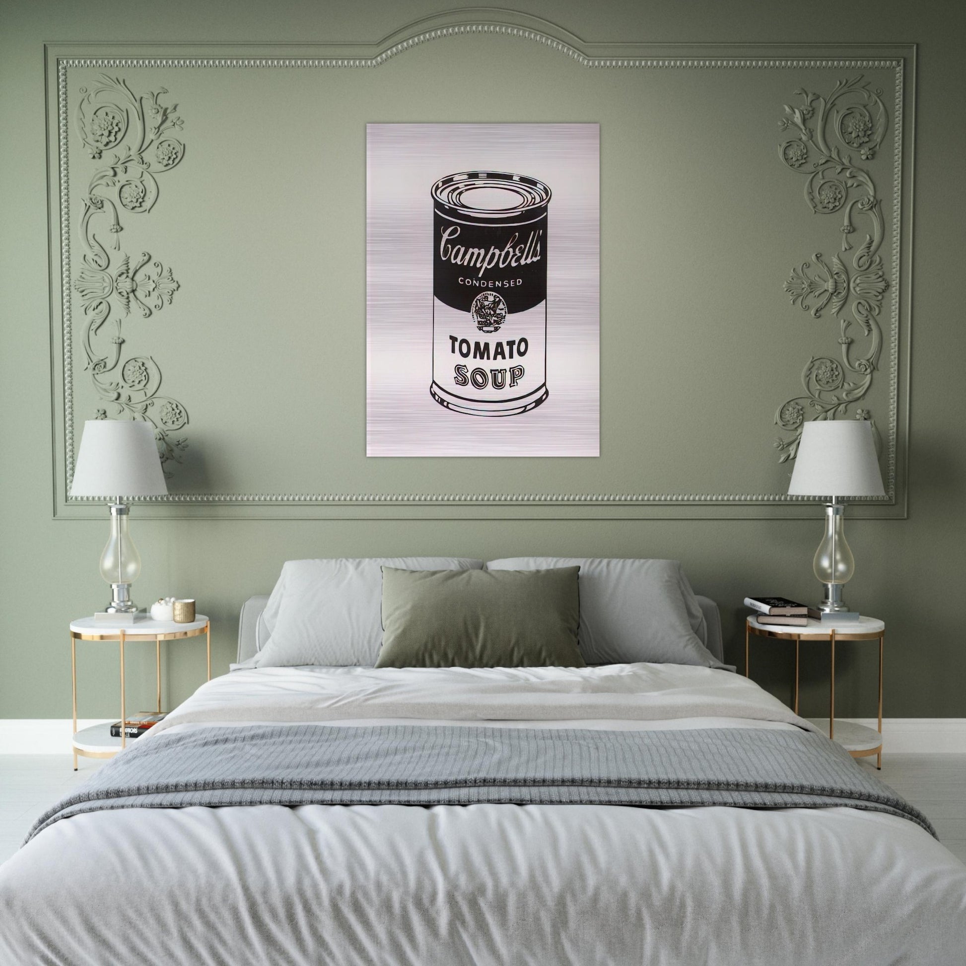 Campbell's Soup Can  Tomato -Retrospective Series - Andy Warhol Brushed Aluminum Print - 70x100 cm / 28x40 inches | Andy Warhol Aluminum Print | Andy Warhol Prints