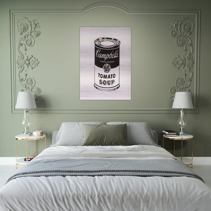 Campbell's Soup Can  Tomato -Retrospective Series - Andy Warhol Brushed Aluminum Print - 70x100 cm / 28x40 inches | Andy Warhol Aluminum Print | Andy Warhol Prints