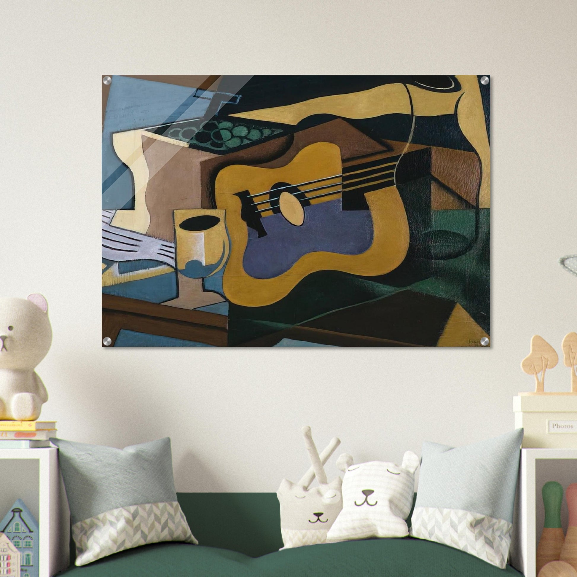 STILL LIFE WITH GUITAR 1920 - Juan Gris Acrylic Print - 70x100 cm / 28x40″ inches | Juan Gris Wall Art | Juan Gris Prints