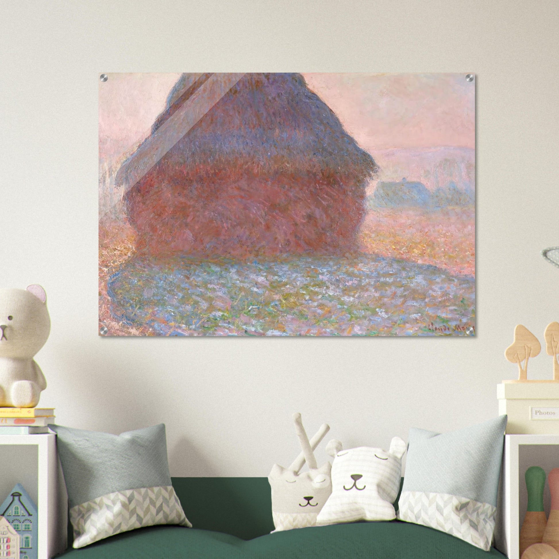 Grainstack in Sunshine - claude monet Acrylic Print - 70x100 cm / 28x40″ inches | claude monet Wall Art | claude monet Prints