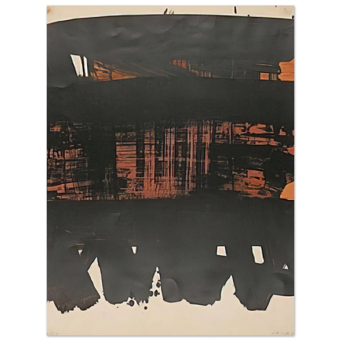 Pierre Soulages - Lithographie No. 22 - 1969  75x100 cm / 30x40inches Fine Art Poster