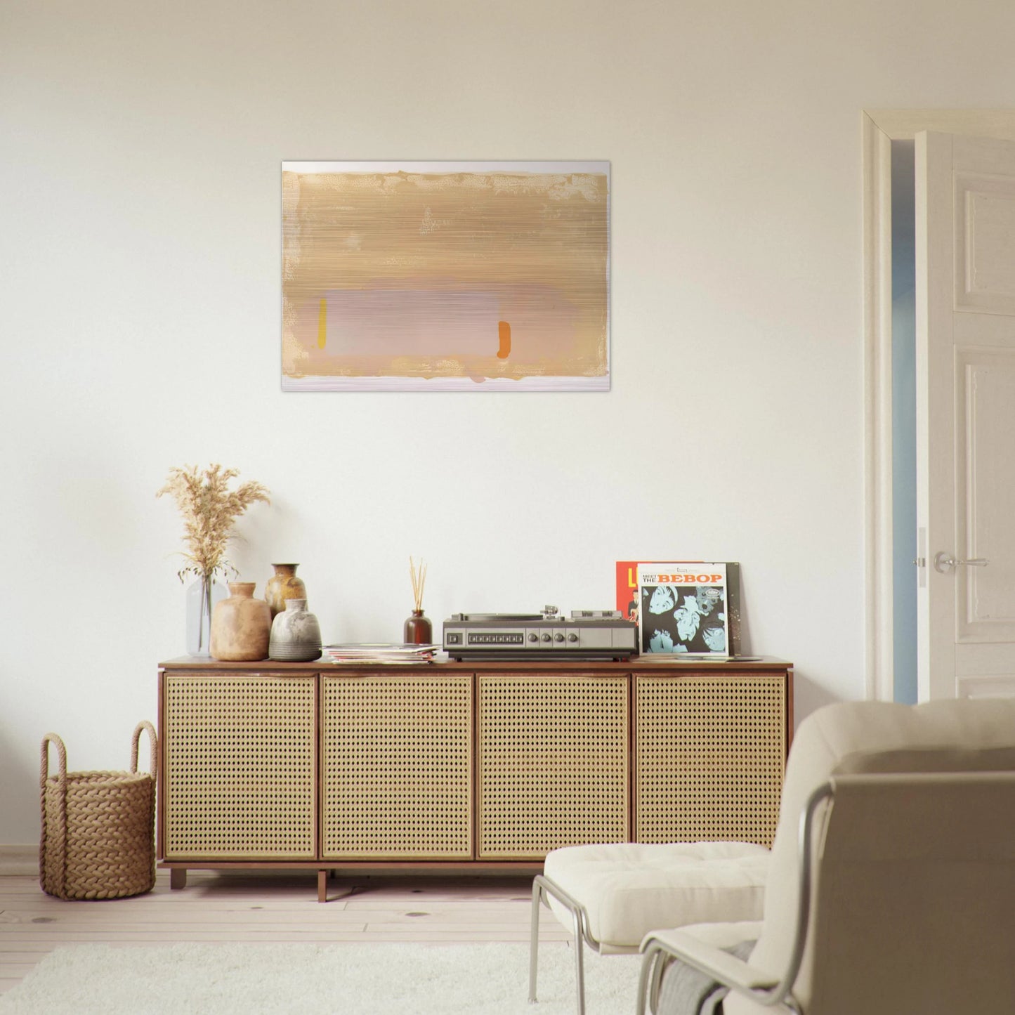 Brown-Beige-Pink - 1971 - John Hoyland Brushed Aluminum Print - 70x100 cm / 28x40 inches | John Hoyland Aluminum Print | John Hoyland Prints
