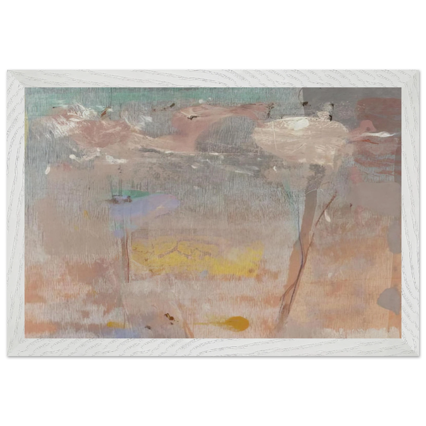Helen Frankenthaler - Monotype I - 1981 Wall art - 30x45 cm / 12x18 inches - Premium Wooden Framed Poster With Fine Art Paper-canvas - White frame