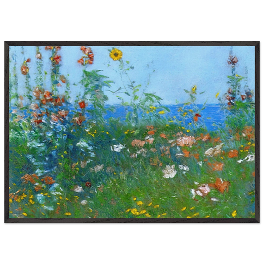 Poppies Isles of Shoals 03 - Childe Hassam 70x100 cm / 28x40 inches Framed Art Print – Black Wooden Frame