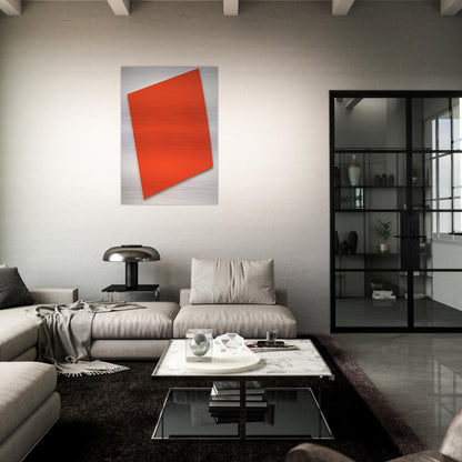 Red-Orange Panel with Curve - Ellsworth Kelly Brushed Aluminum Print - 70x100 cm / 28x40 inches | Ellsworth Kelly Aluminum Print | Ellsworth Kelly Prints