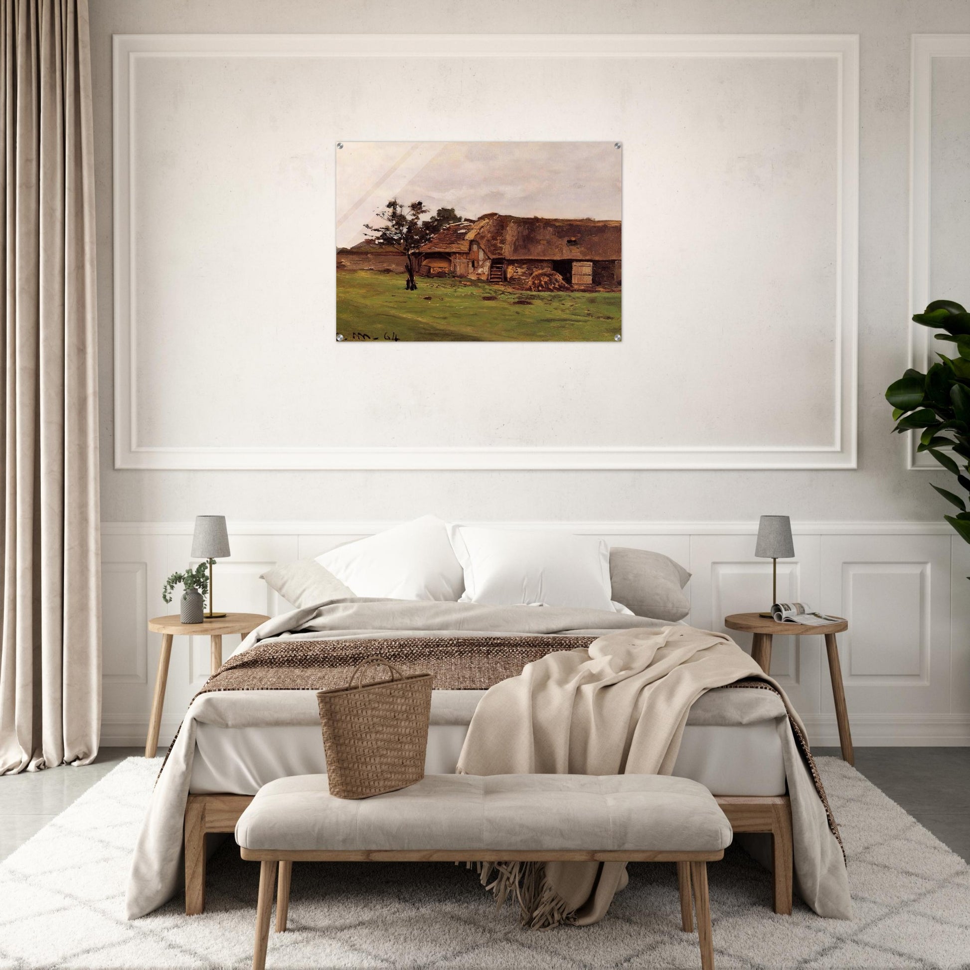 Farm near Honfleur - claude monet Acrylic Print - 70x100 cm / 28x40″ inches