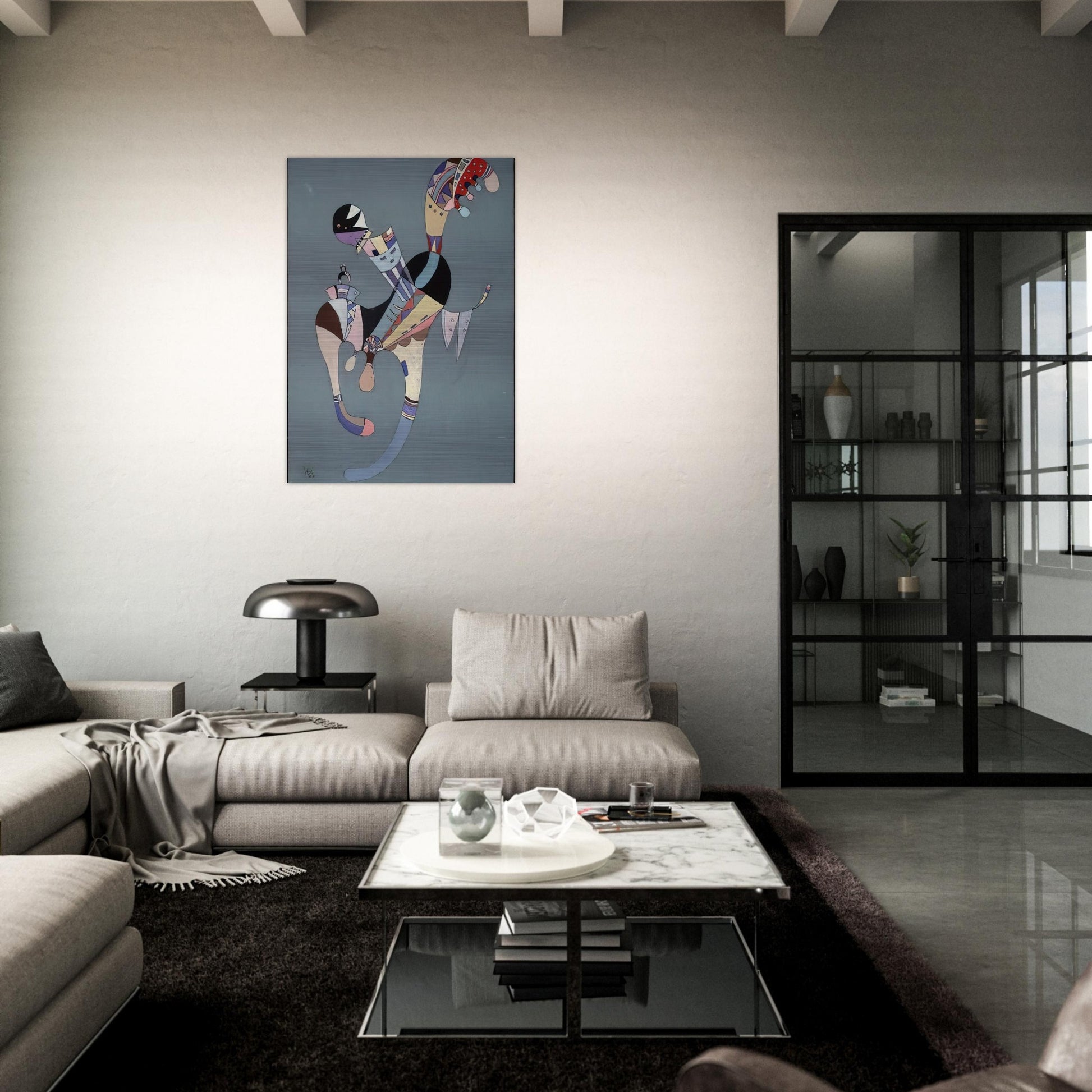 A FLOATING FIGURE 1942 - Wassily Kandinsky Brushed Aluminum Print - 70x100 cm / 28x40 inches | Wassily Kandinsky Aluminum Print | Wassily Kandinsky Prints