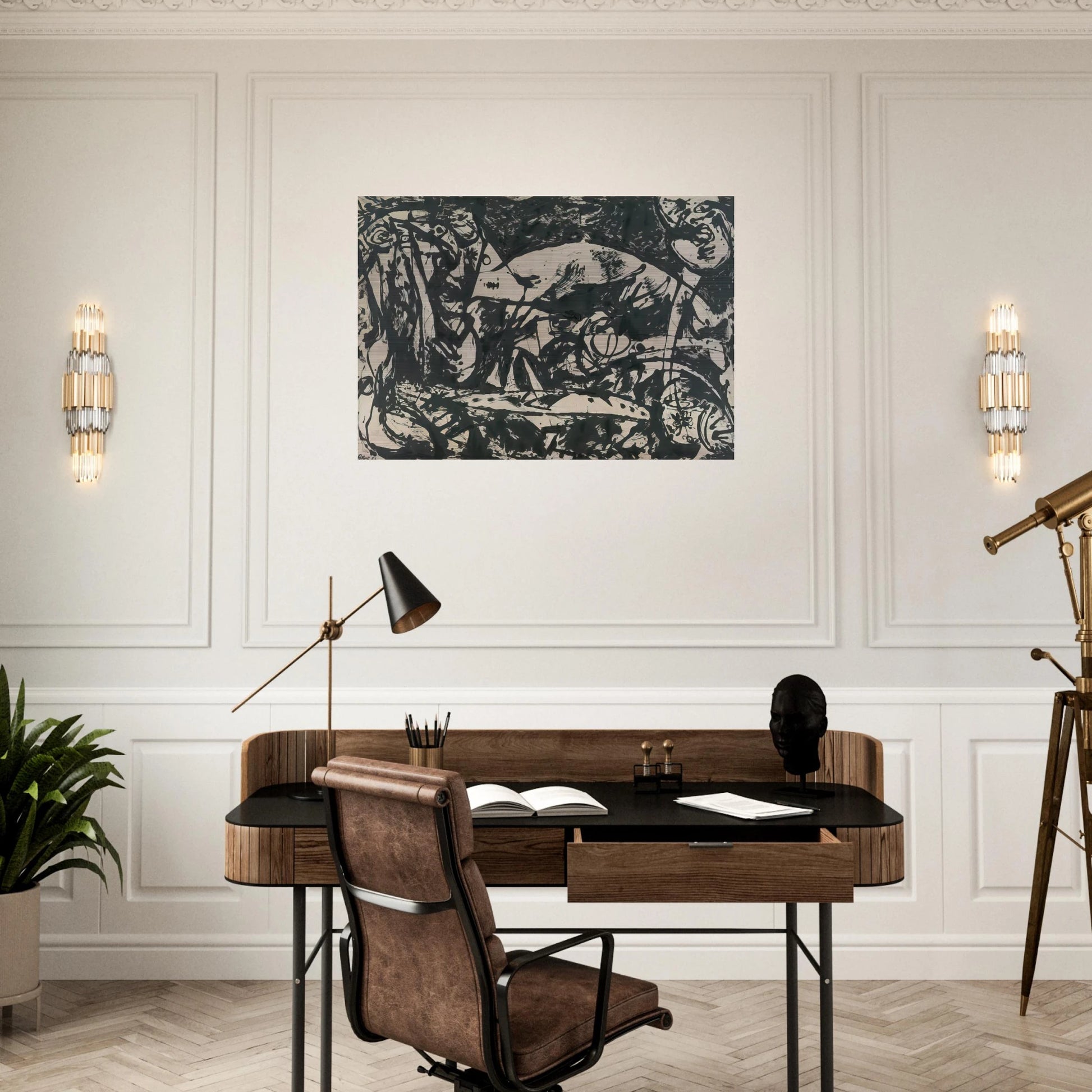 NUMBER 14 - Jackson Pollock Brushed Aluminum Print - 70x100 cm / 28x40 inches | Jackson Pollock Aluminum Print | Jackson Pollock Prints