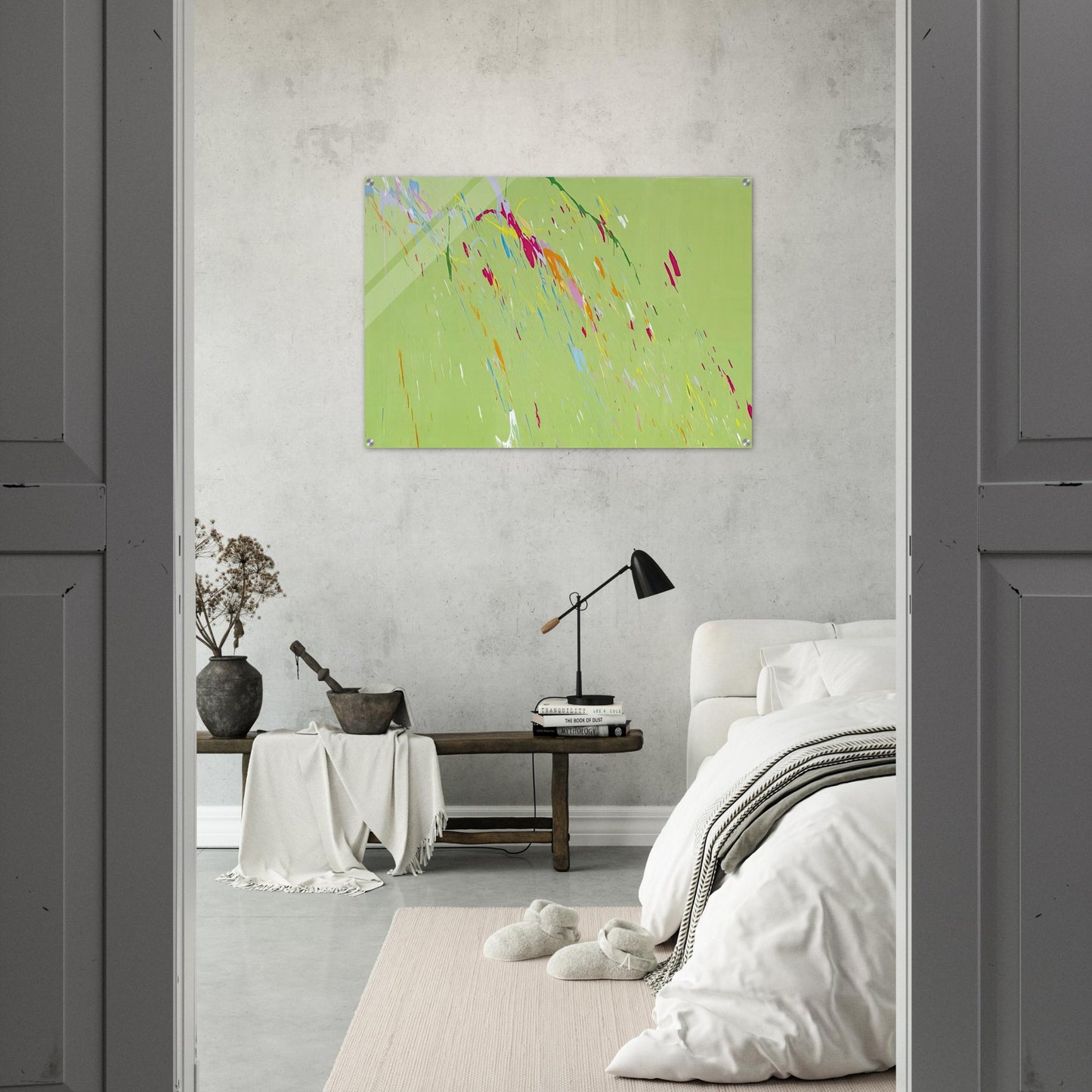 Raindrops Keep Falling on My Head - 1973 - Walasse Ting Acrylic Print - 70x100 cm / 28x40″ inches