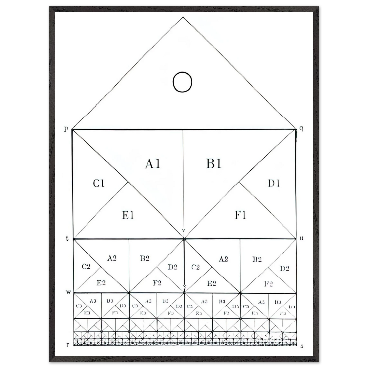 MC Escher - SCHEME Wall Art - 30x40 cm / 12x16 inches - Premium Wooden Framed Poster With Fine Art Paper-canvas - White frame