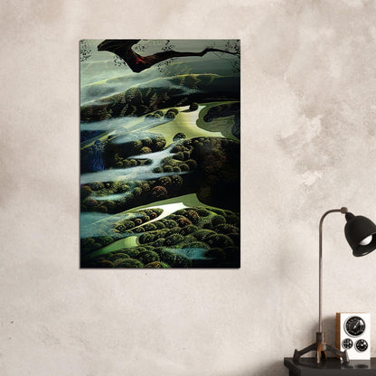 Carmel Valley Memory - Eyvind Earle Brushed Aluminum Print - 70x100 cm / 28x40 inches | Eyvind Earle Aluminum Print | Eyvind Earle Prints