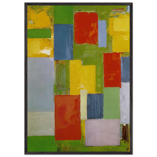 Abstract Euphony - Hans Hofmann 70x100 cm / 28x40 inches Framed Art Print – Black Wooden Frame