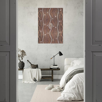 Possum Dreaming - 1985 - Clifford Possum Tjapaltjarri Brushed Aluminum Print - 70x100 cm / 28x40 inches | Clifford Possum Tjapaltjarri Aluminum Print | Clifford Possum Tjapaltjarri Prints