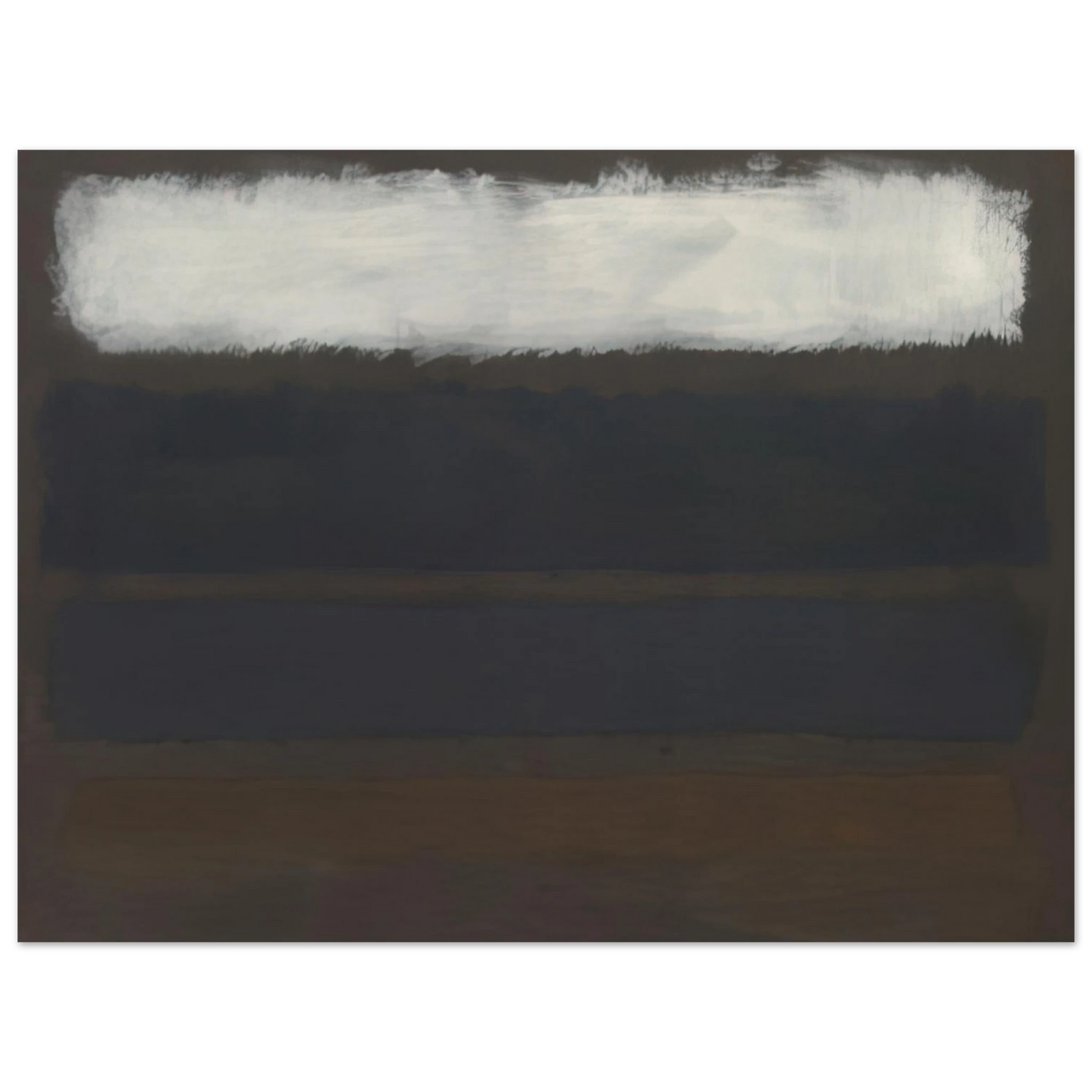Mark Rothko - No. 14 Horizontals, White over Darks - 1961 Wall Art - 30x40 cm / 12x16 inches - Premium Wooden Framed Poster With Fine Art Paper - Wood frame