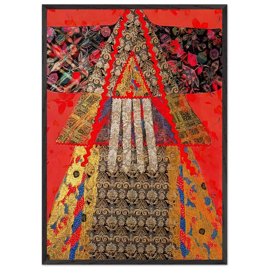 The Golden Robe - 1979 - Miriam Schapiro 70x100 cm / 28x40 inches Framed Art Print – Black Wooden Frame