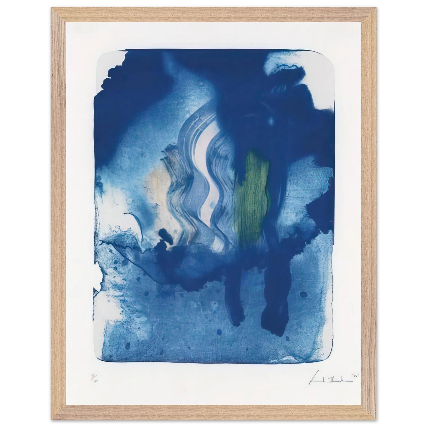 Helen Frankenthaler - Reflections V - 1995 Wall art - 28x43  cm / XL (11x17 inches) - Fine Art Poster-canvas - -