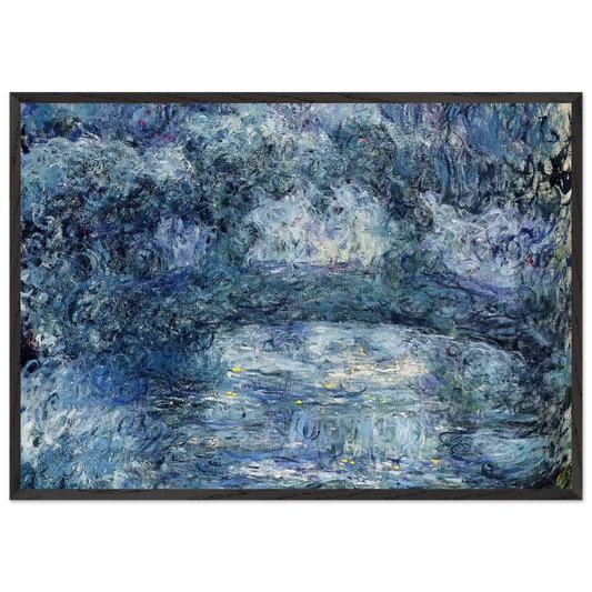 The Japanese Bridge 3 - claude monet 70x100 cm / 28x40 inches Framed Art Print – Black Wooden Frame