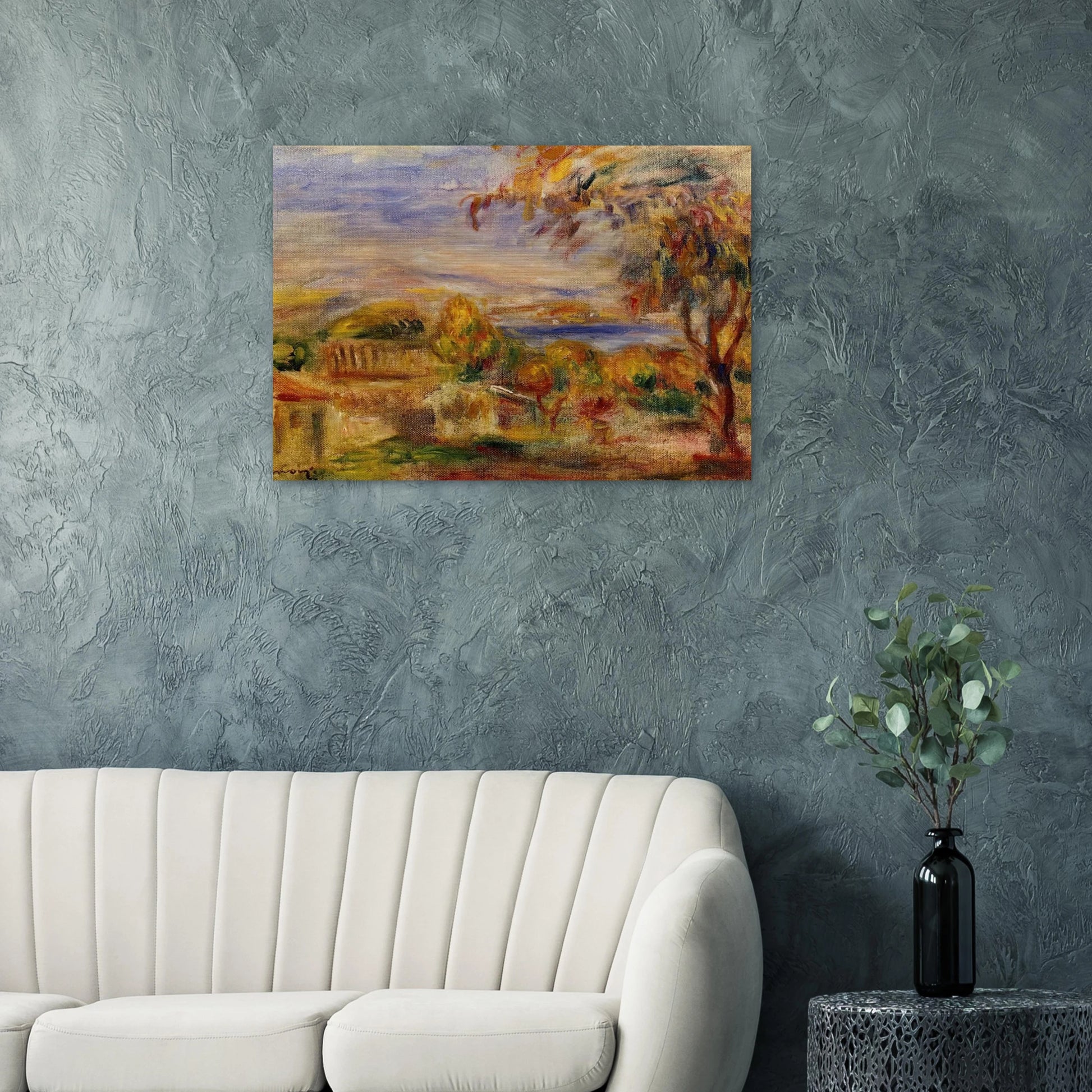 Landscape by the Sea - Pierre-Auguste Renoir Brushed Aluminum Print - 70x100 cm / 28x40 inches | Pierre-Auguste Renoir Aluminum Print | Pierre-Auguste Renoir Prints