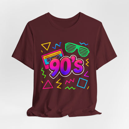 Música de la vieja escuela de los 90: ambiente arcade, clásico vintage de los 90. Camiseta retro de los 90 con la frase "Amo los años noventa".