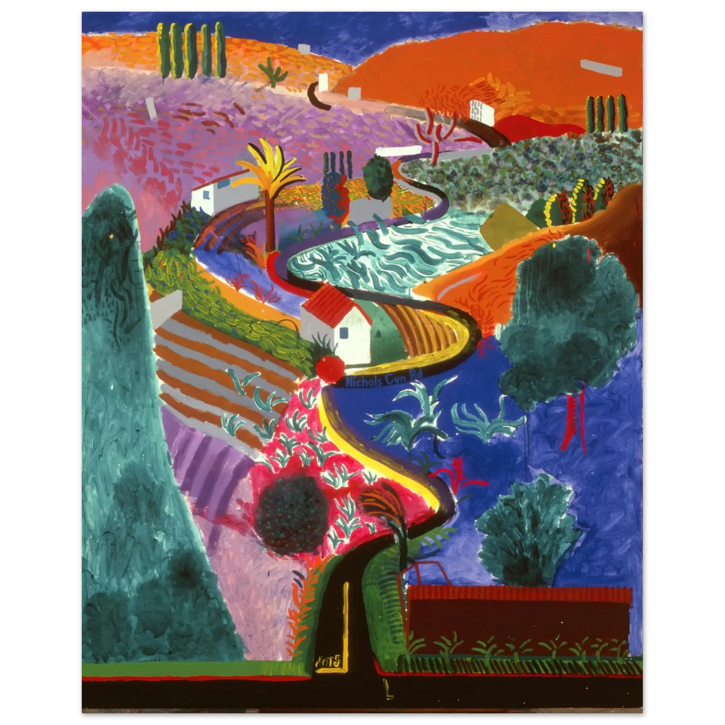 David Hockney - David Hockney Wall art - 13x18 cm / 5x7 inches - Premium Wooden Framed Poster With Fine Art Paper - White frame