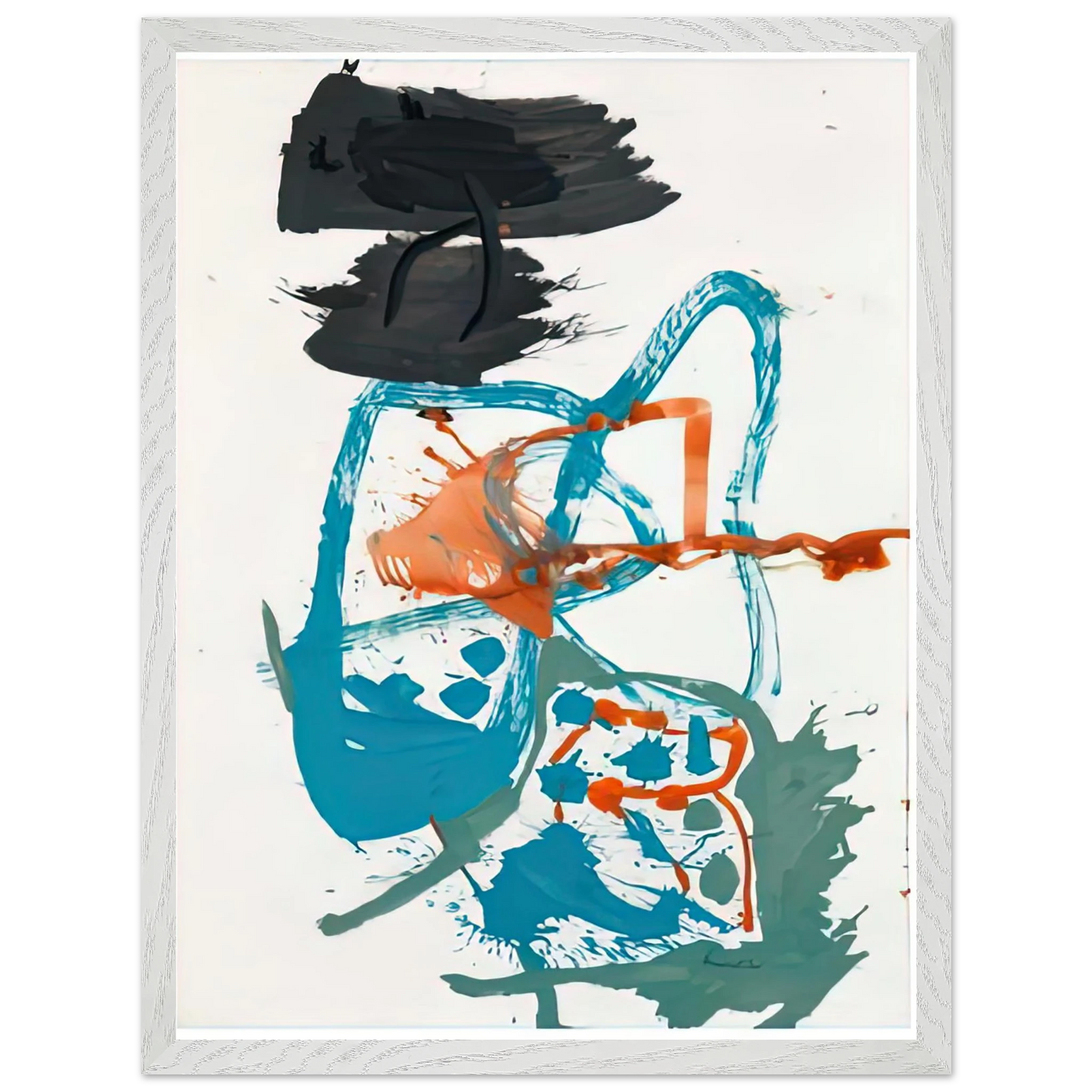 Helen Frankenthaler - Winter Figure with Black Overhead, 1959- Wall Art - 30x40 cm / 12x16 inches - Premium Wooden Framed Poster With Fine Art Paper-canvas - Wood frame