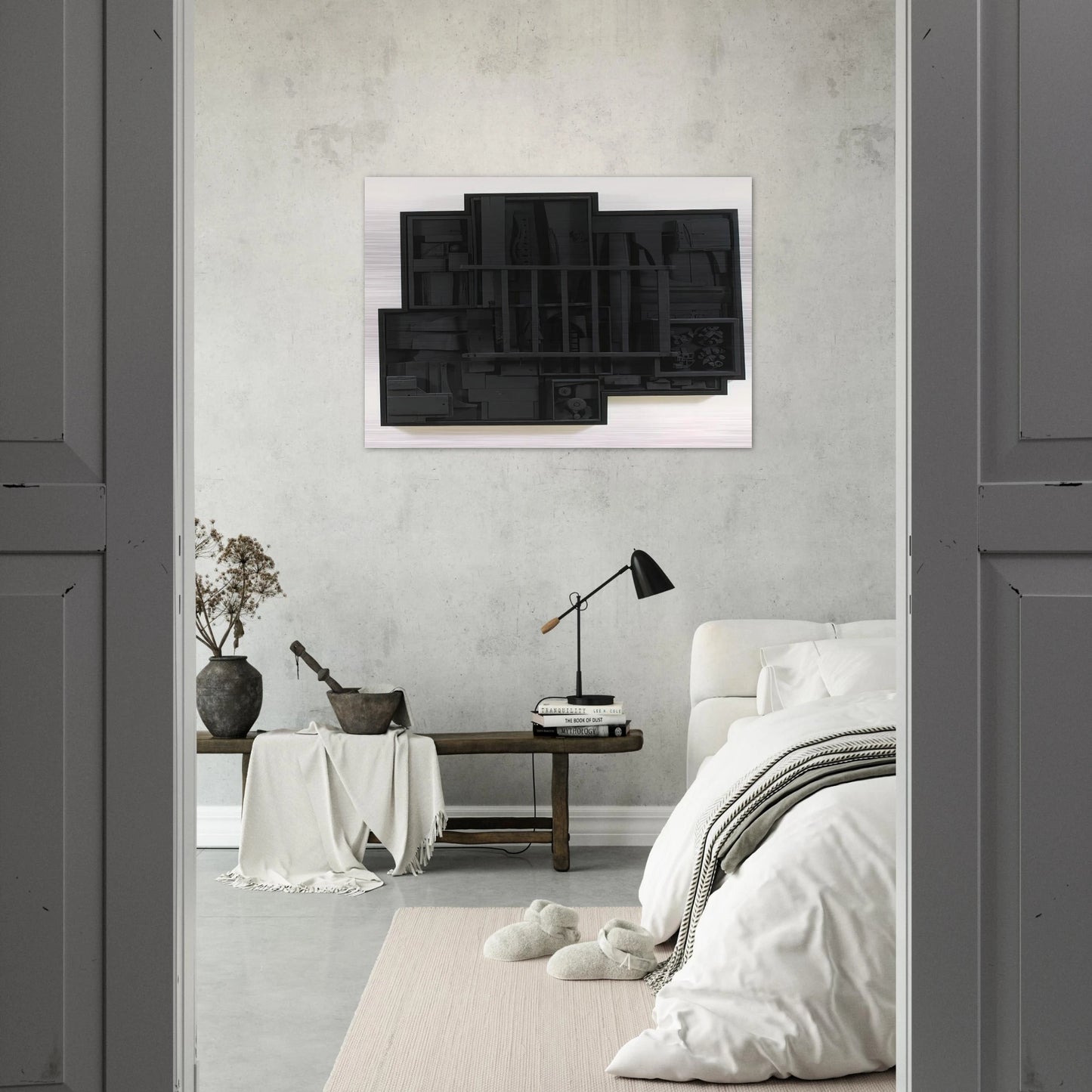 SKY JAG IV 1974 - Louise Nevelson Brushed Aluminum Print - 70x100 cm / 28x40 inches | Louise Nevelson Aluminum Print | Louise Nevelson Prints
