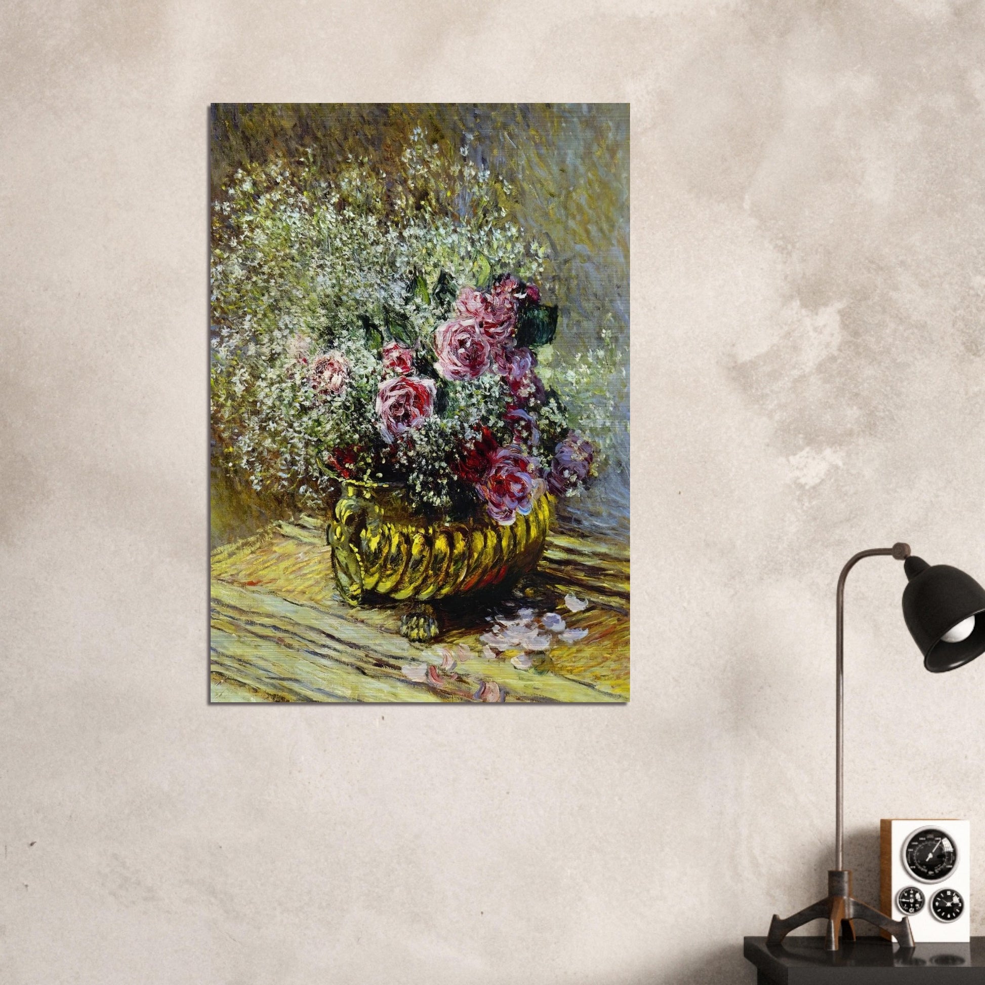 Flowers in a Pot - claude monet Brushed Aluminum Print - 70x100 cm / 28x40 inches | claude monet Aluminum Print | claude monet Prints