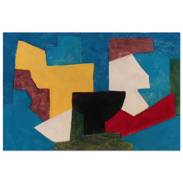 Composition multicolore à dominante bleue - 1969 - Serge Poliakoff Art Prints - 100x150 cm / 40x60″ inches | Serge Poliakoff Poster | Serge Poliakoff Prints