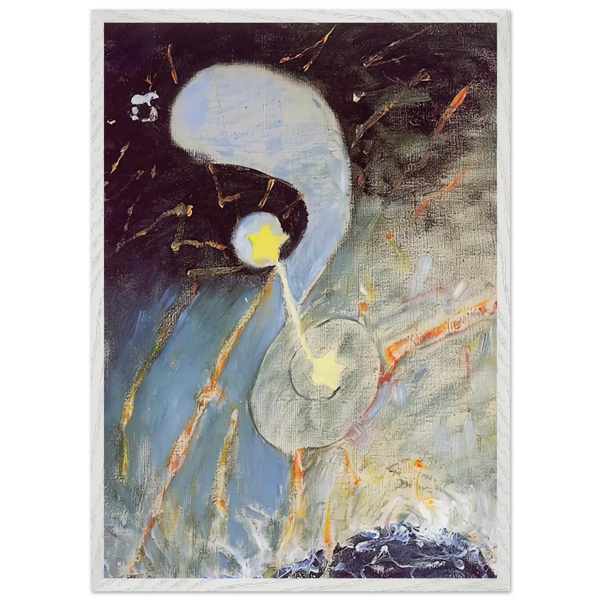 Hilma af Klint - CHAOS NR 2 1906 Wall art - A1 (59.4 x 84.1  cm) - Premium Wooden Framed Poster With Fine Art Paper - White frame