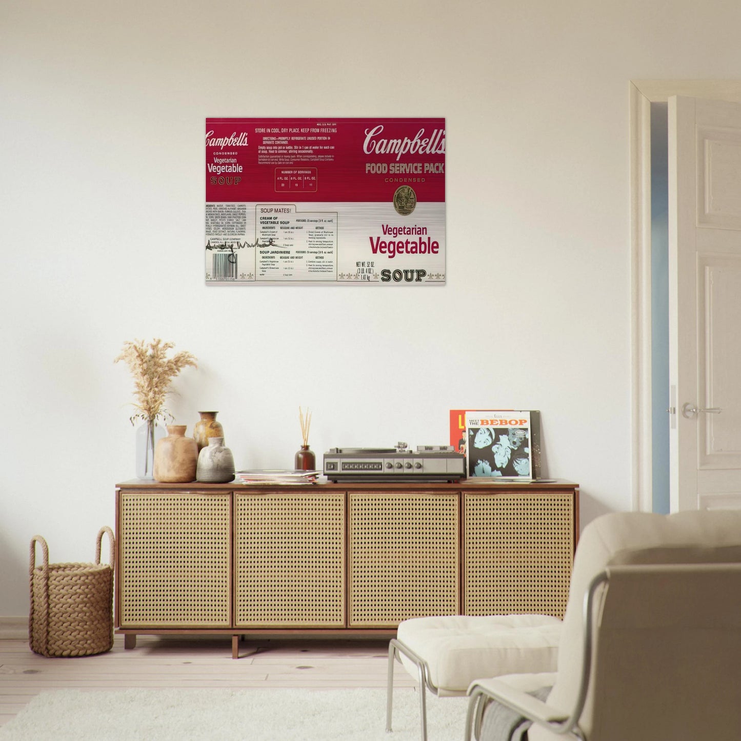 Campbell Soup Company - Andy Warhol Brushed Aluminum Print - 70x100 cm / 28x40 inches | Andy Warhol Aluminum Print | Andy Warhol Prints