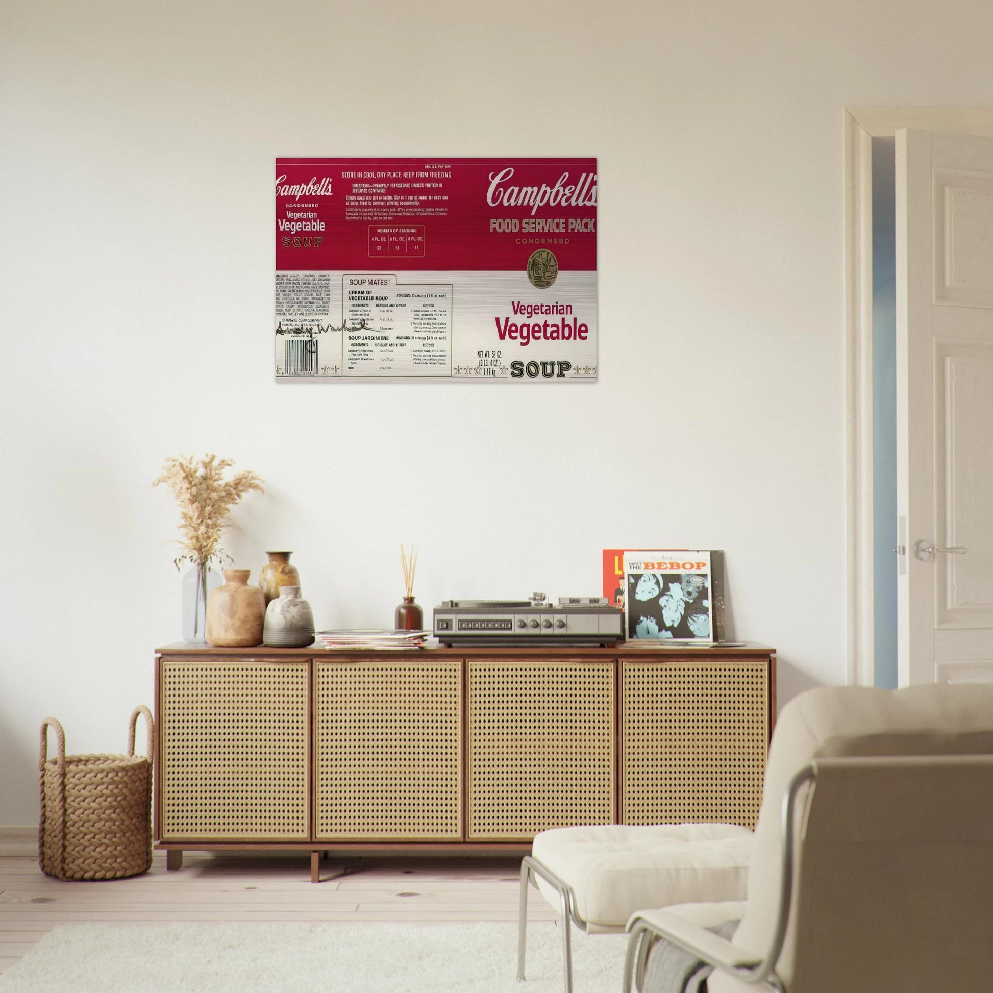 Campbell Soup Company - Andy Warhol Brushed Aluminum Print - 70x100 cm / 28x40 inches | Andy Warhol Aluminum Print | Andy Warhol Prints