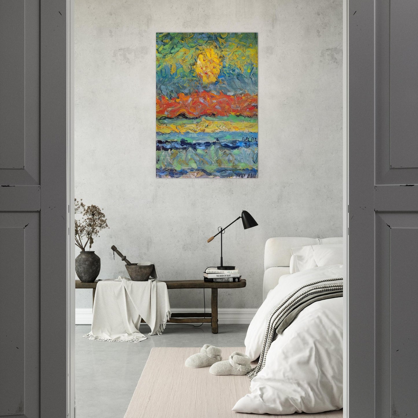 Landscape with Sun - Max Ernst Brushed Aluminum Print - 70x100 cm / 28x40 inches | Max Ernst Aluminum Print | Max Ernst Prints