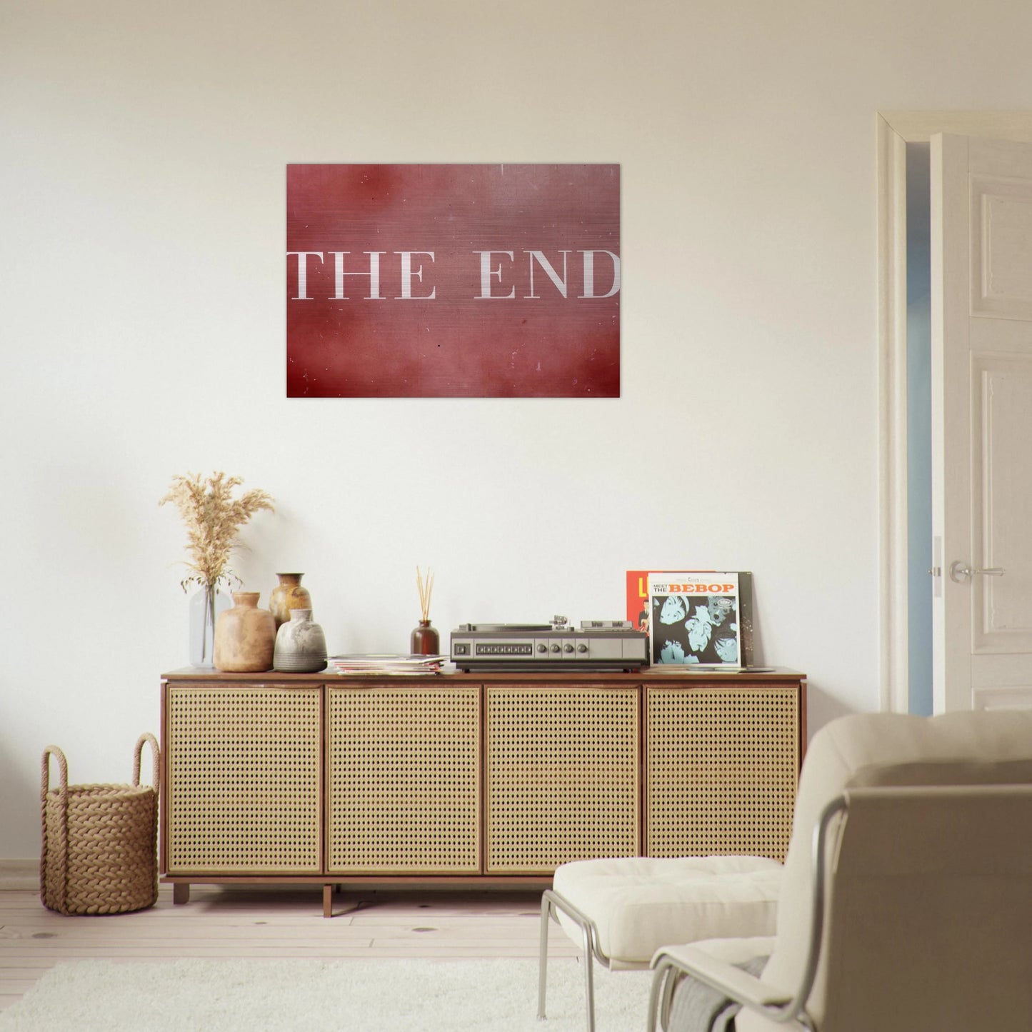 THE END 28 2003 - Edward Ruscha Brushed Aluminum Print - 70x100 cm / 28x40 inches | Edward Ruscha Aluminum Print | Edward Ruscha Prints