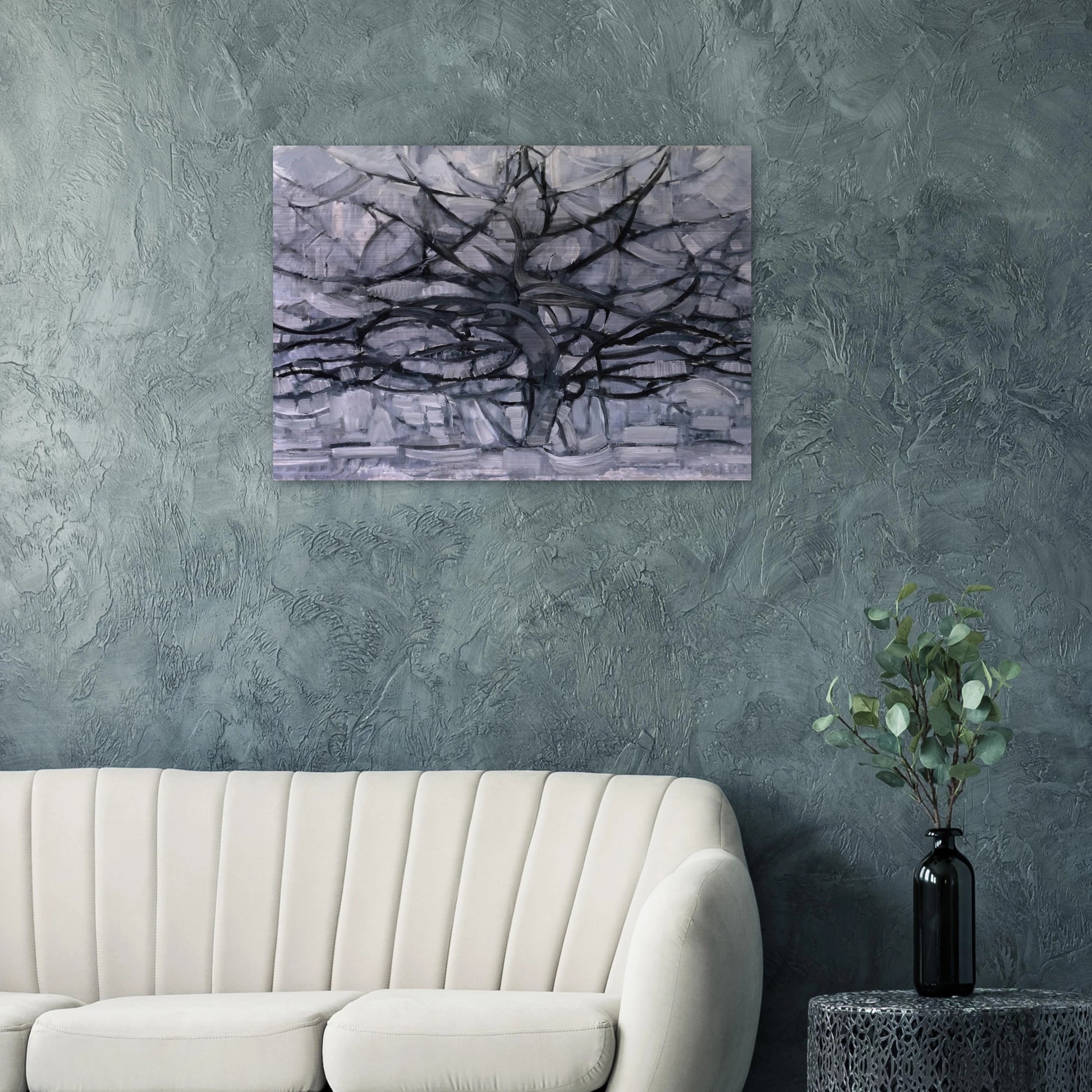 The Gray Tree - Piet Mondrian Brushed Aluminum Print - 70x100 cm / 28x40 inches | Piet Mondrian Aluminum Print | Piet Mondrian Prints