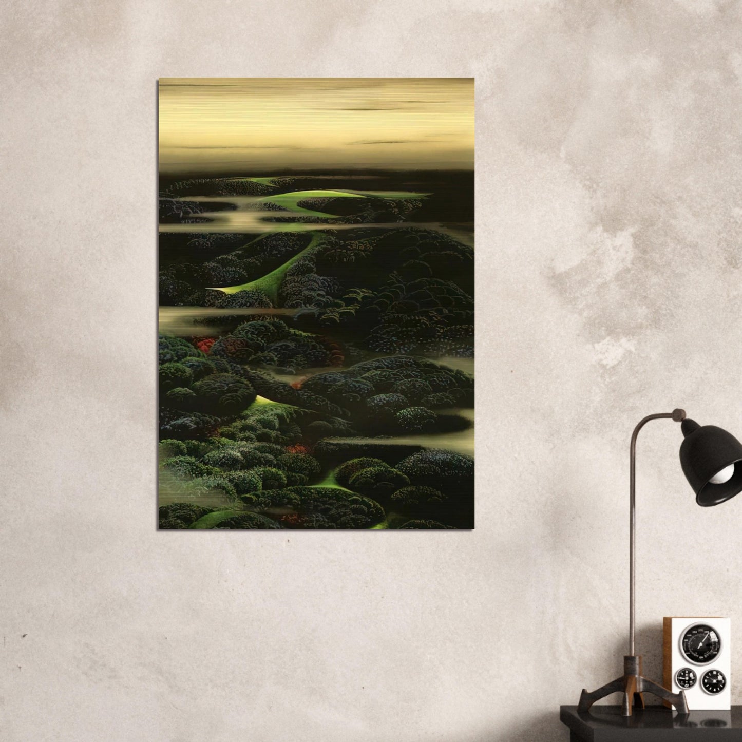 Twilight - Eyvind Earle Brushed Aluminum Print - 70x100 cm / 28x40 inches | Eyvind Earle Aluminum Print | Eyvind Earle Prints