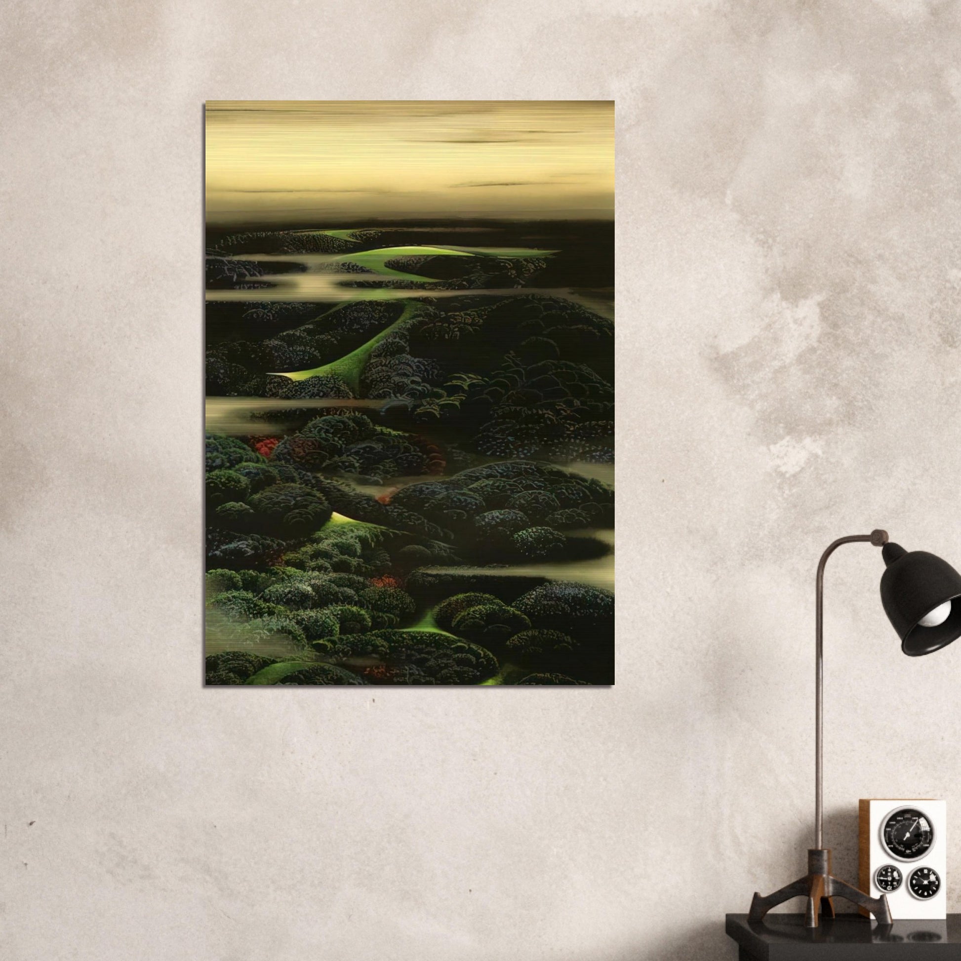 Twilight - Eyvind Earle Brushed Aluminum Print - 70x100 cm / 28x40 inches | Eyvind Earle Aluminum Print | Eyvind Earle Prints