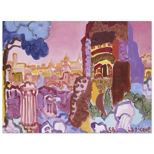 Charles Lapicque - Le Mont Palatin - 1958  75x100 cm / 30x40inches Fine Art Poster