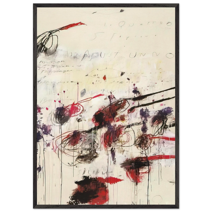 Quattro stagioni I Autunno - Cy Twombly 70x100 cm / 28x40 inches Framed Art Print – Black Wooden Frame