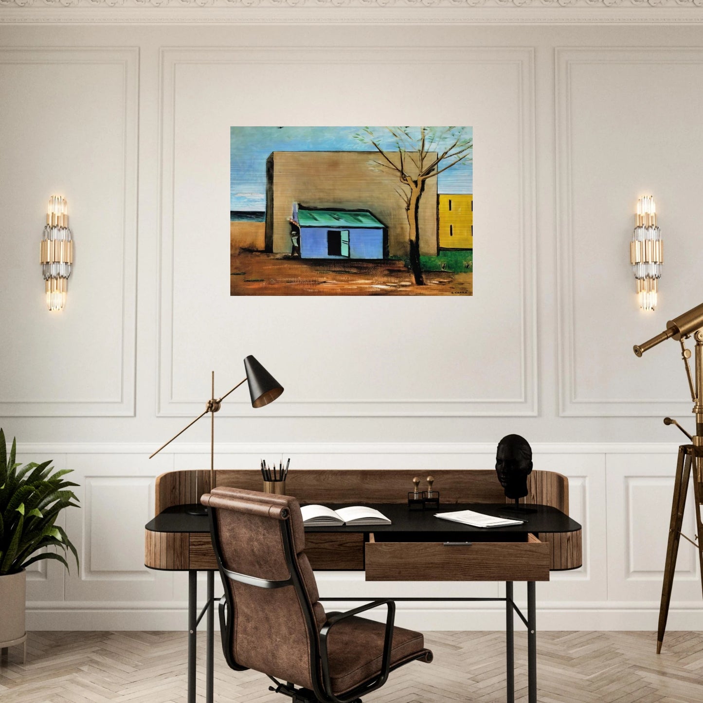 IL BERSAGLIO 1928 - Carlo Carra Brushed Aluminum Print - 70x100 cm / 28x40 inches | Carlo Carra Aluminum Print | Carlo Carra Prints