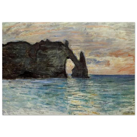 The Manneport, Cliff at Etretat - claude monet Brushed Aluminum Print - 70x100 cm / 28x40 inches | claude monet Aluminum Print | claude monet Prints