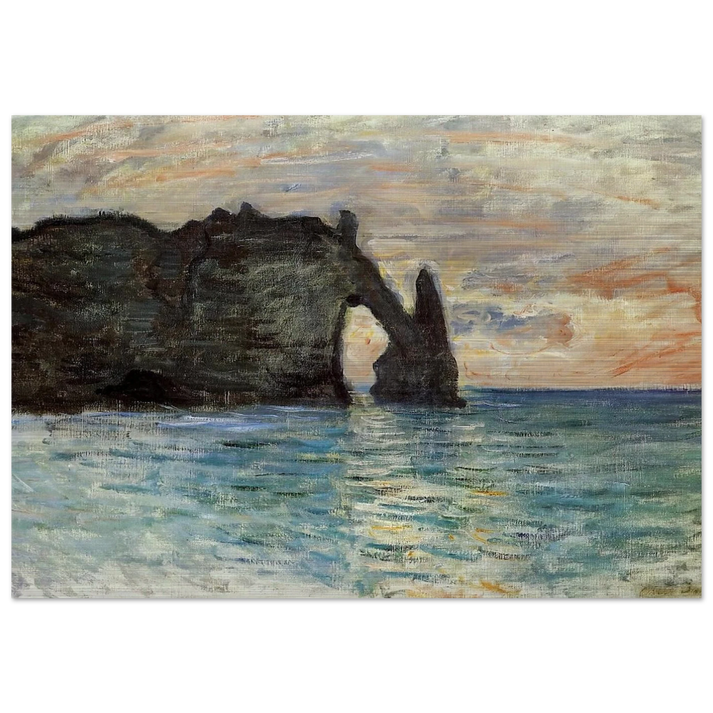 The Manneport, Cliff at Etretat - claude monet Brushed Aluminum Print - 70x100 cm / 28x40 inches | claude monet Aluminum Print | claude monet Prints
