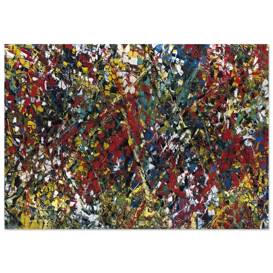 Composition - Jean-Paul Riopelle Brushed Aluminum Print - 70x100 cm / 28x40 inches | Jean-Paul Riopelle Aluminum Print | Jean-Paul Riopelle Prints