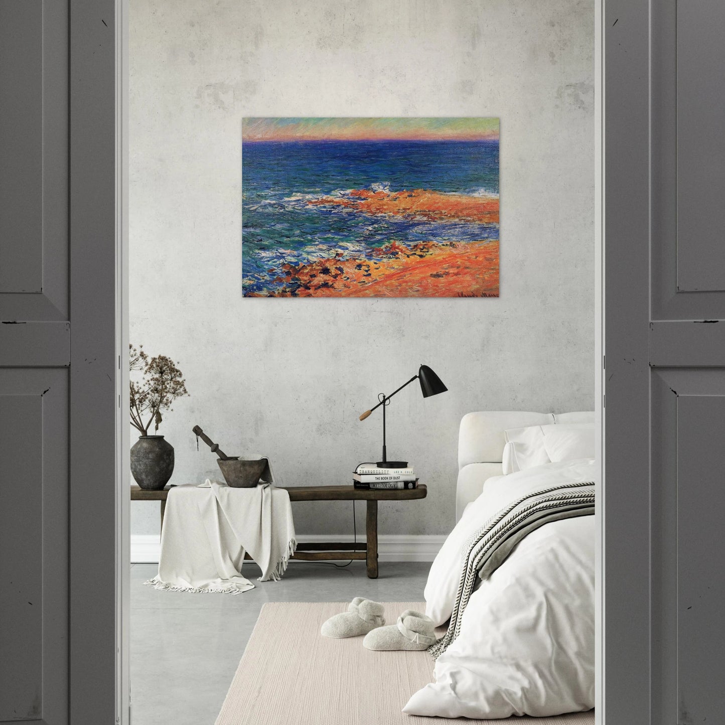 The Big Blue Sea in Antibes - claude monet Brushed Aluminum Print - 70x100 cm / 28x40 inches | claude monet Aluminum Print | claude monet Prints