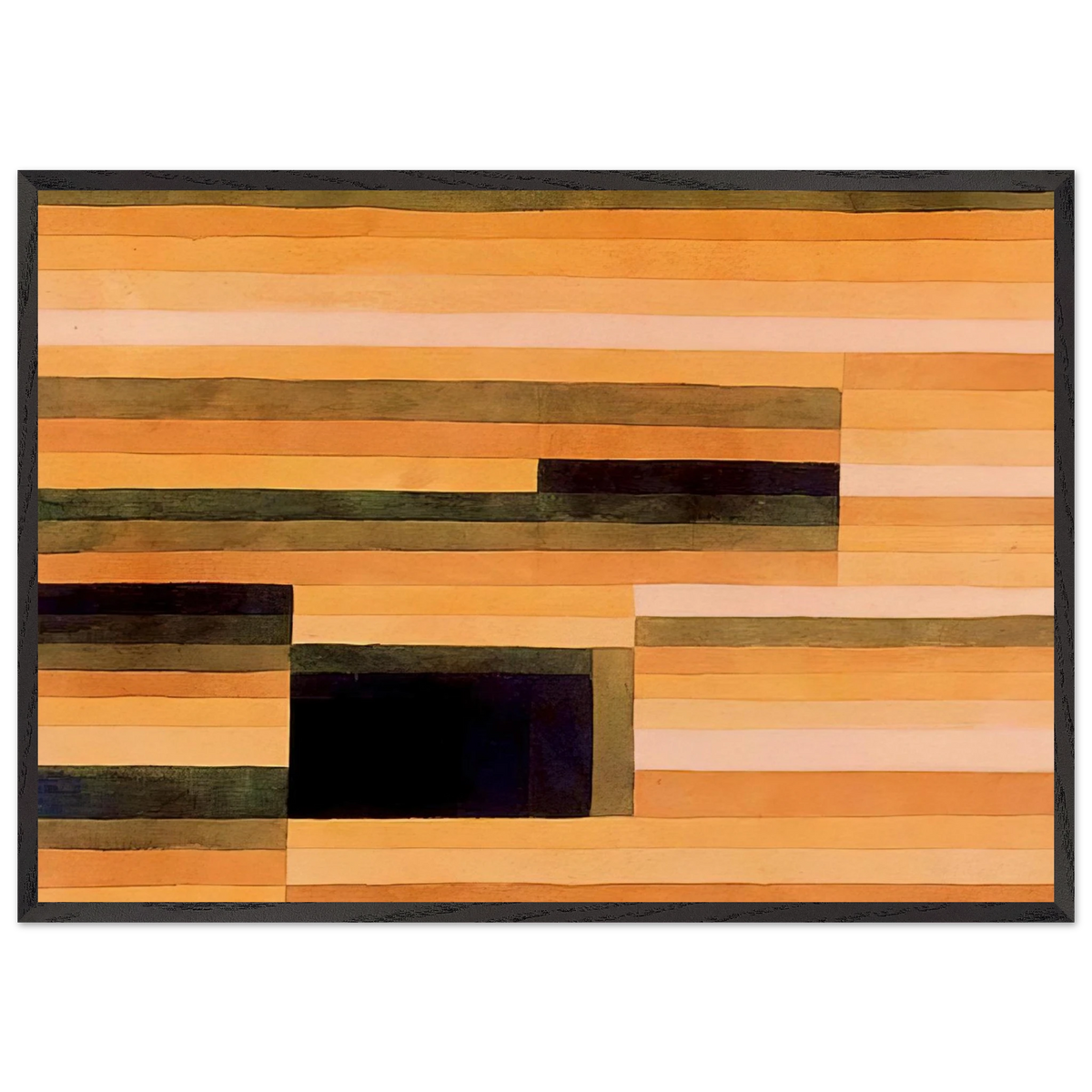 ROCK CHAMBER 1929 - Paul Klee 70x100 cm / 28x40 inches Framed Art Print – Black Wooden Frame