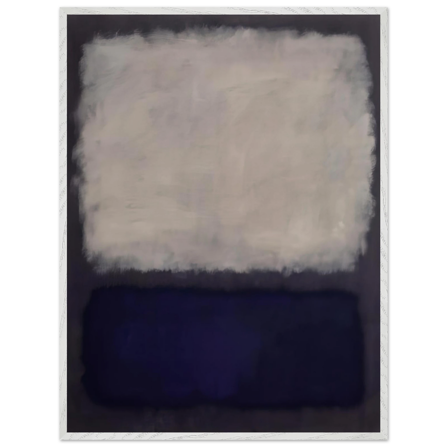 Mark Rothko - Blue and gray - 1962 Wall Art - 60x80 cm / 24x32 inches - Premium Wooden Framed Poster With Fine Art Paper-canvas - White frame