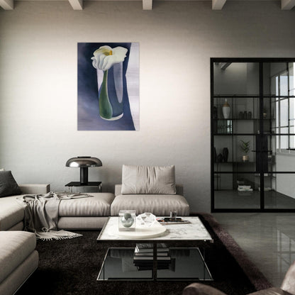 Calla Lily in Tall Glass - Georgia O'Keeffe Brushed Aluminum Print - 70x100 cm / 28x40 inches | Georgia O'Keeffe Aluminum Print | Georgia O'Keeffe Prints