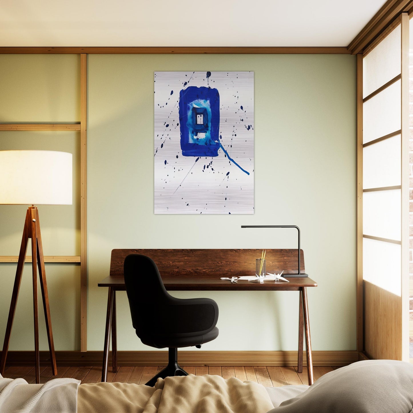Blue Frame - Sam Francis Brushed Aluminum Print - 70x100 cm / 28x40 inches | Sam Francis Aluminum Print | Sam Francis Prints