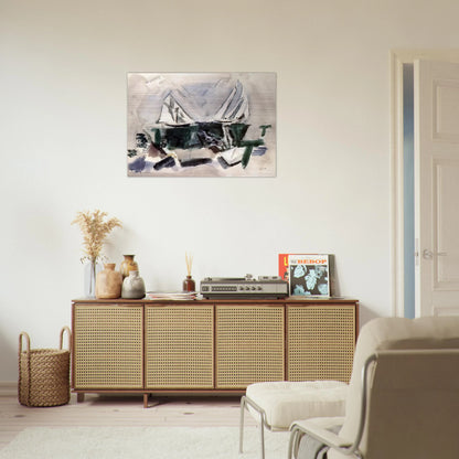 Schooner Yachts, Deer Isle, Maine - 1928 - John Marin Brushed Aluminum Print - 70x100 cm / 28x40 inches | John Marin Aluminum Print | John Marin Prints